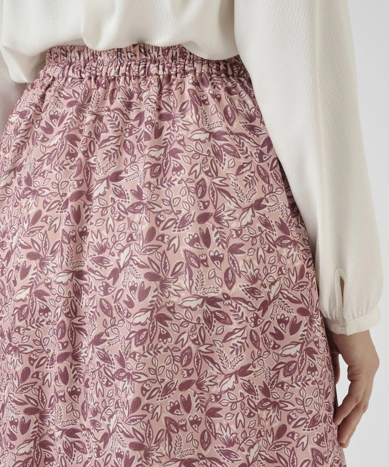 Print Gathered Skirt