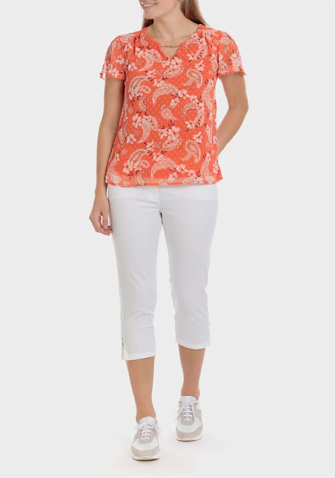 Printed Plumetti T-Shirt - Orange