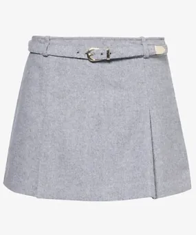 Reformation Womens Grey Rory belted woven mini skirt