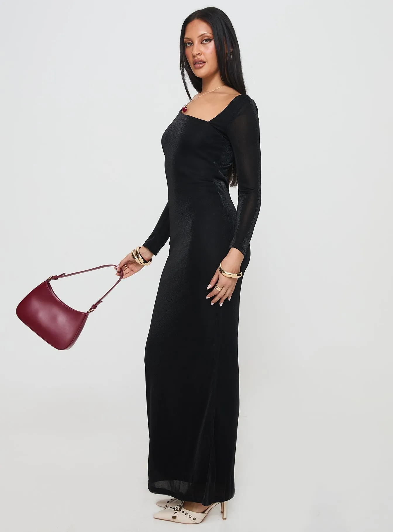 Sedani Long Sleeve Maxi Dress Black