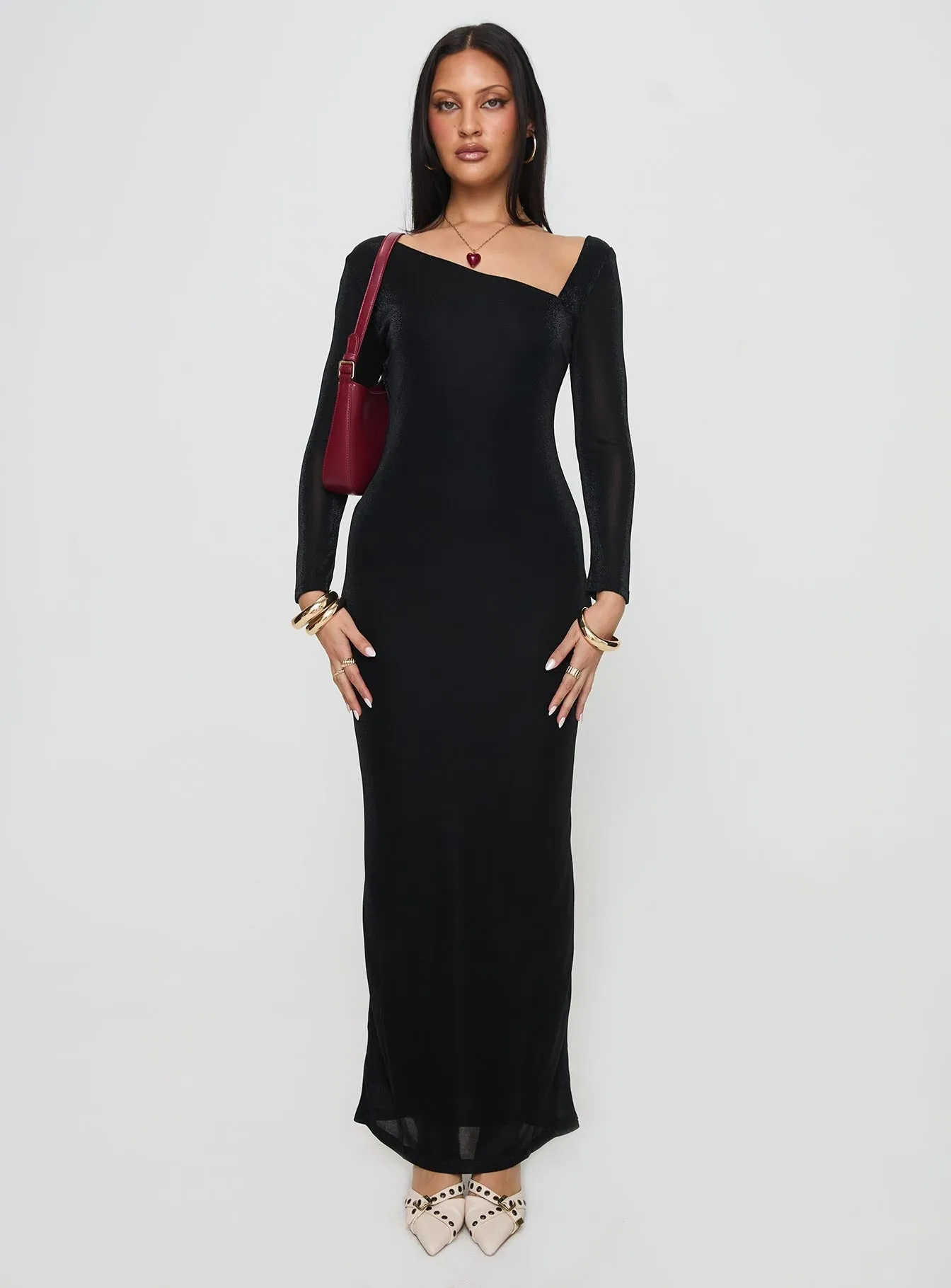 Sedani Long Sleeve Maxi Dress Black