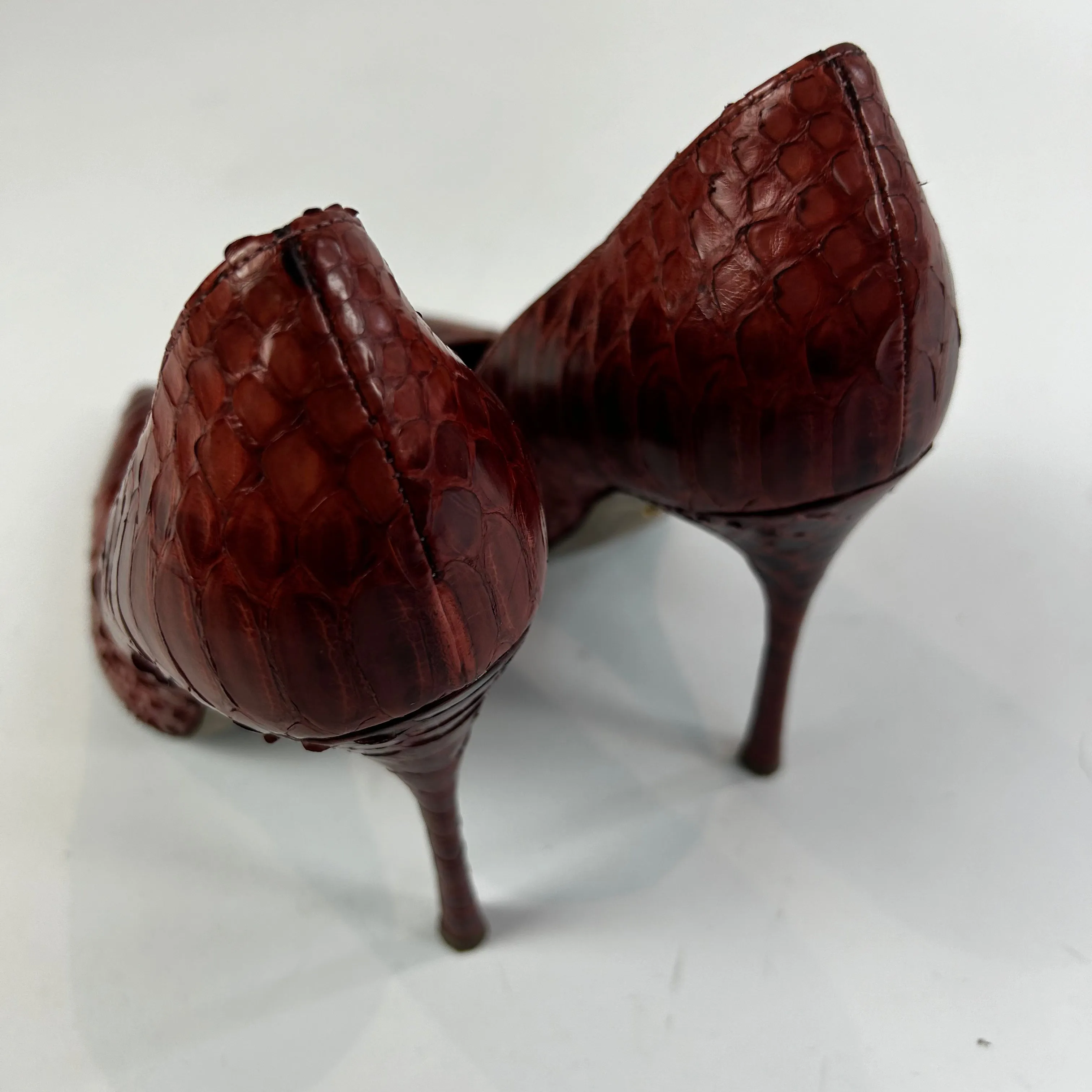 Sergio Rossi Oxblood Python 110 Heels 38