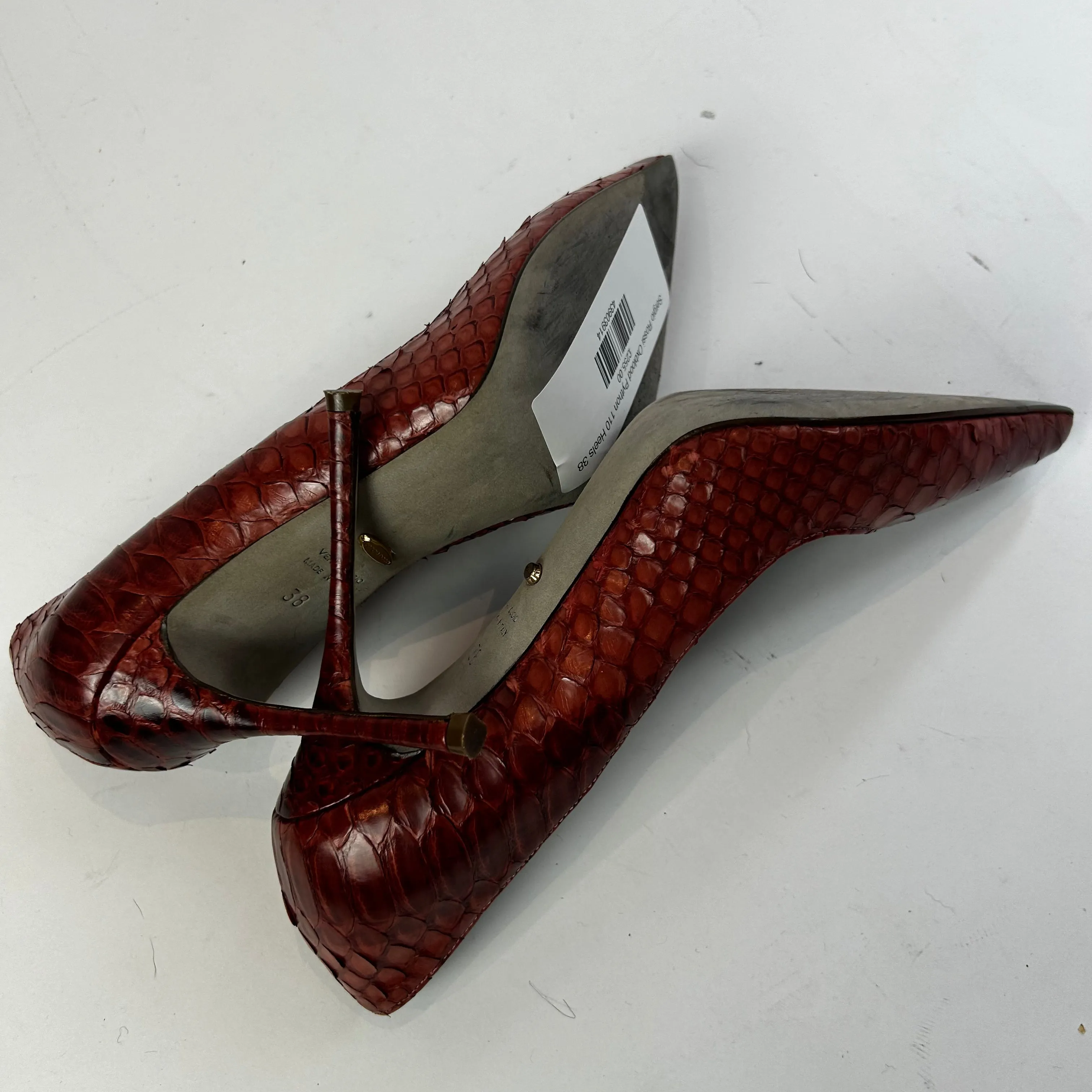 Sergio Rossi Oxblood Python 110 Heels 38