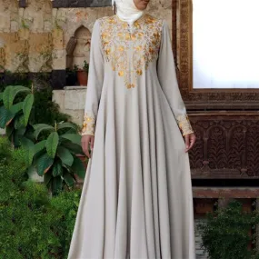 Simple Ethnic Style Print Fashion Abaya Muslim Dress