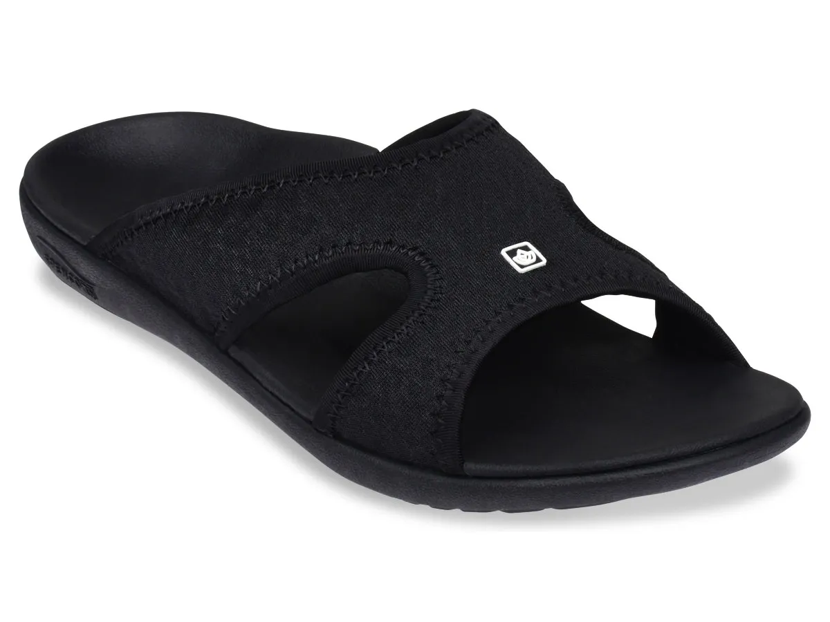 Spenco Mens Breeze Slide Sandal- Black