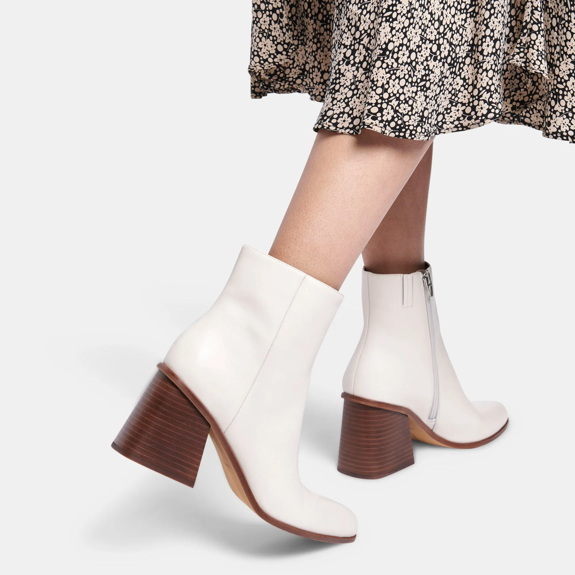 TERRIE BOOTIES IVORY LEATHER - re:vita