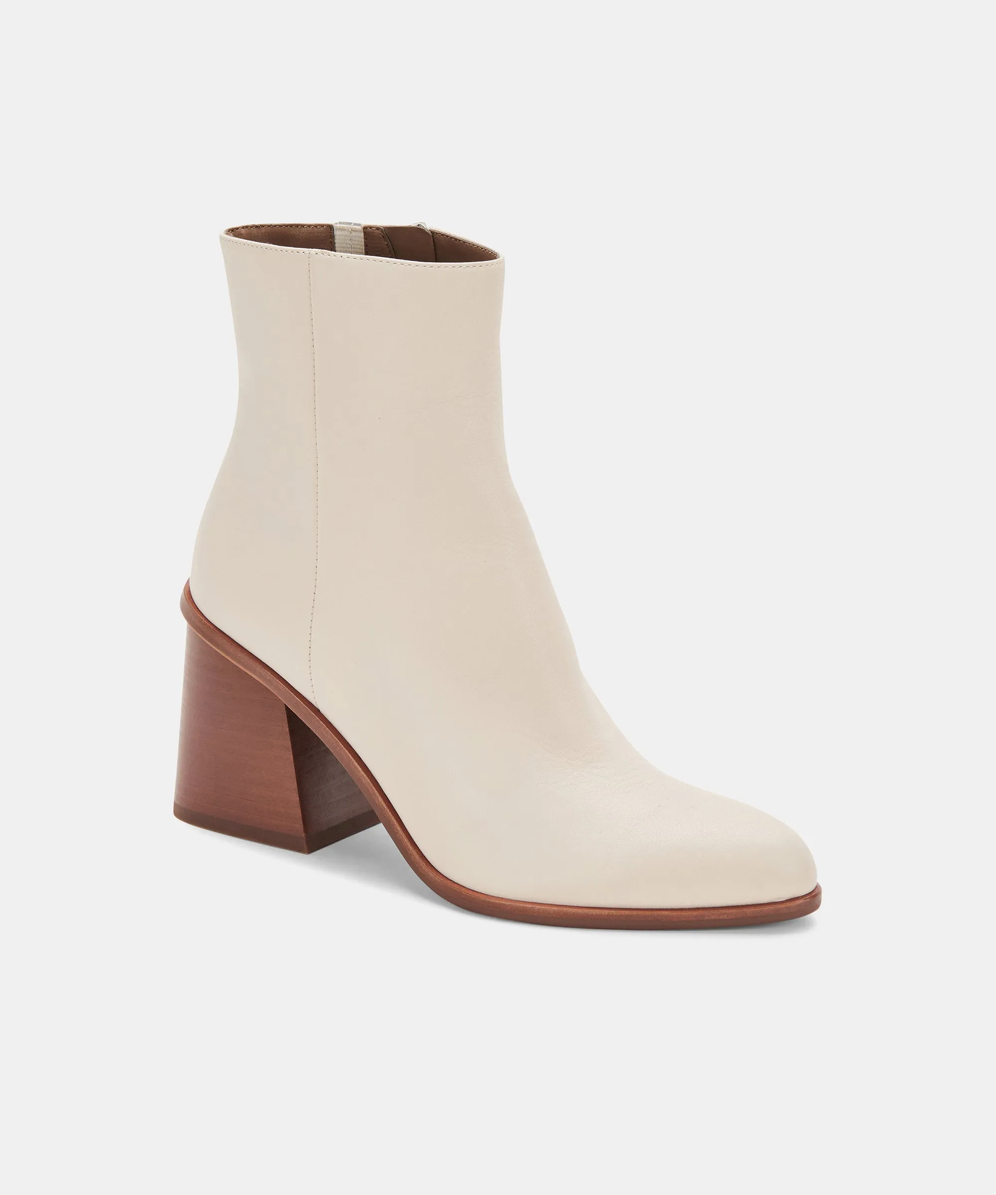 TERRIE BOOTIES IVORY LEATHER - re:vita