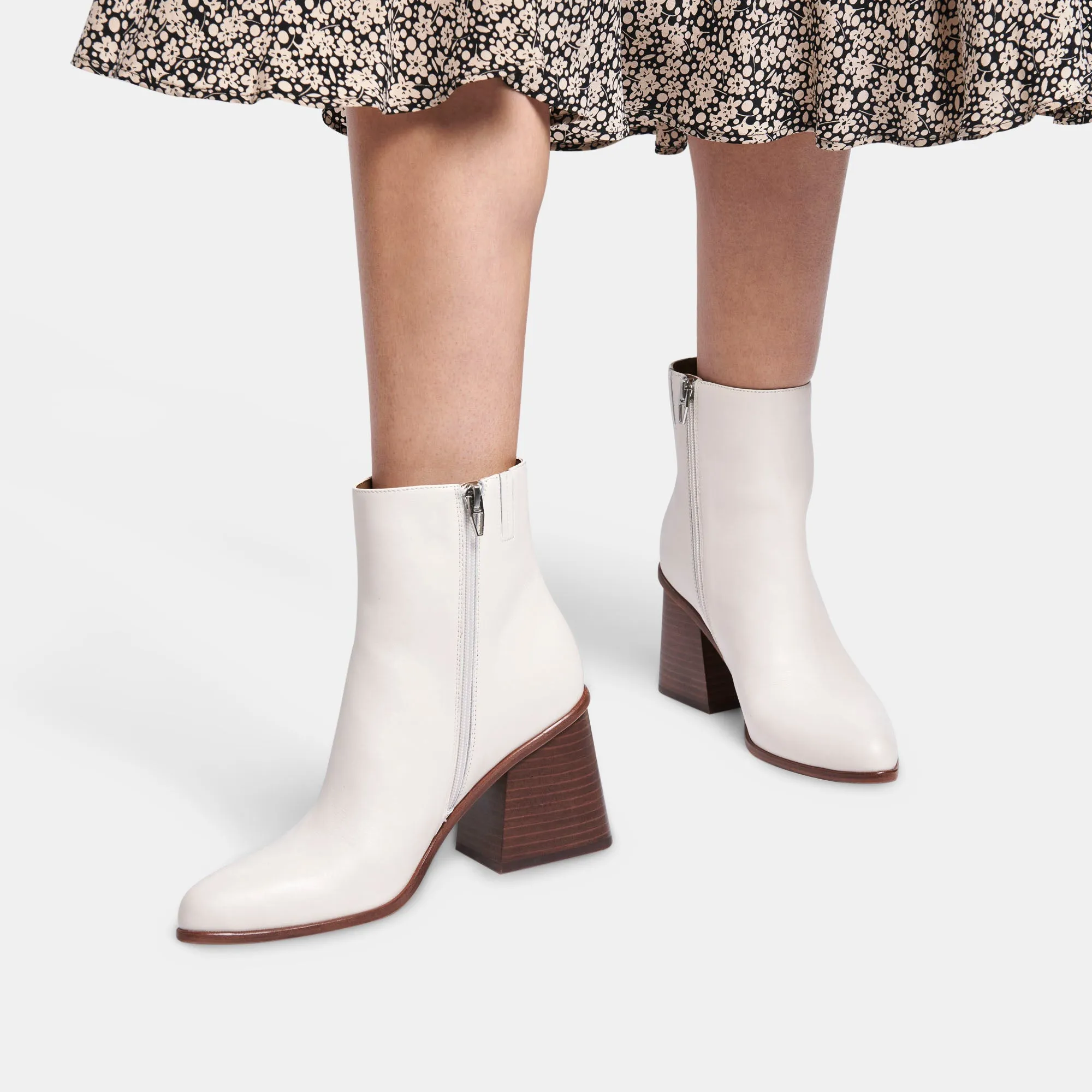 TERRIE BOOTIES IVORY LEATHER - re:vita