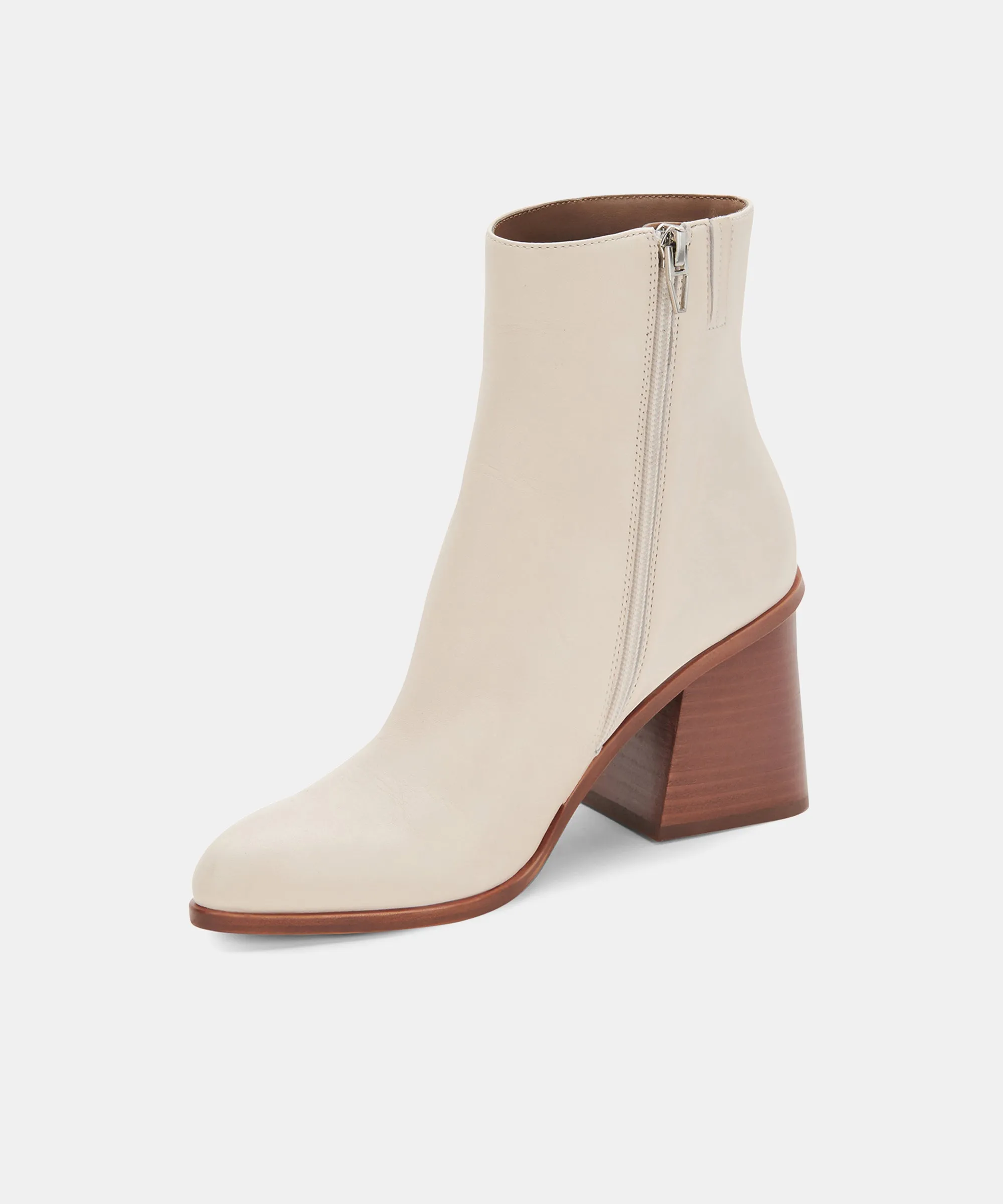 TERRIE BOOTIES IVORY LEATHER - re:vita