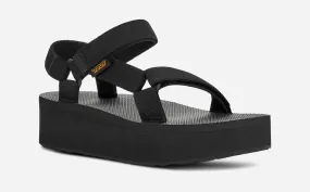 Teva Womens Flatform Universal Platform Sandal- Black/Black