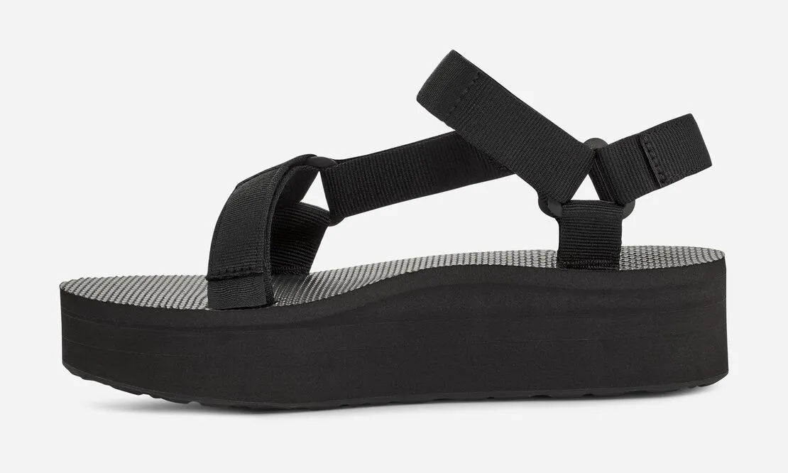 Teva Womens Flatform Universal Platform Sandal- Black/Black