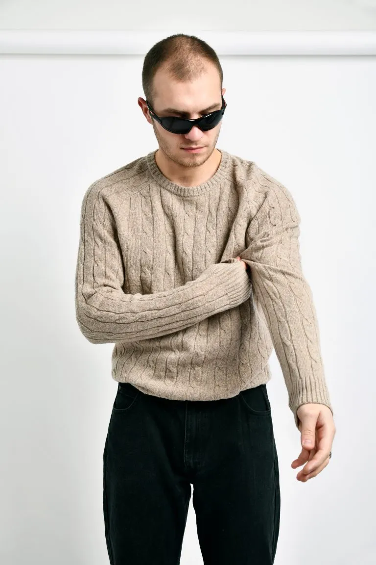 Vintage sweater mens beige