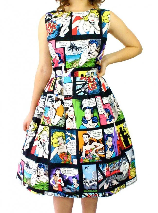 Women's Comic Pleated Dress