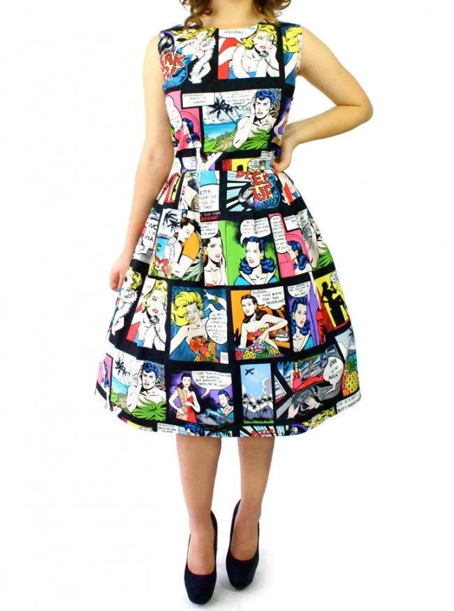 Women's Comic Pleated Dress