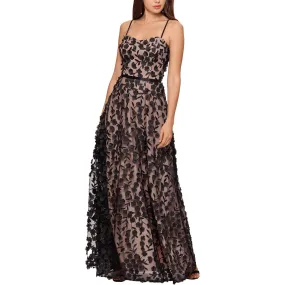 Xscape Womens Sheer Overlay Maxi Evening Dress